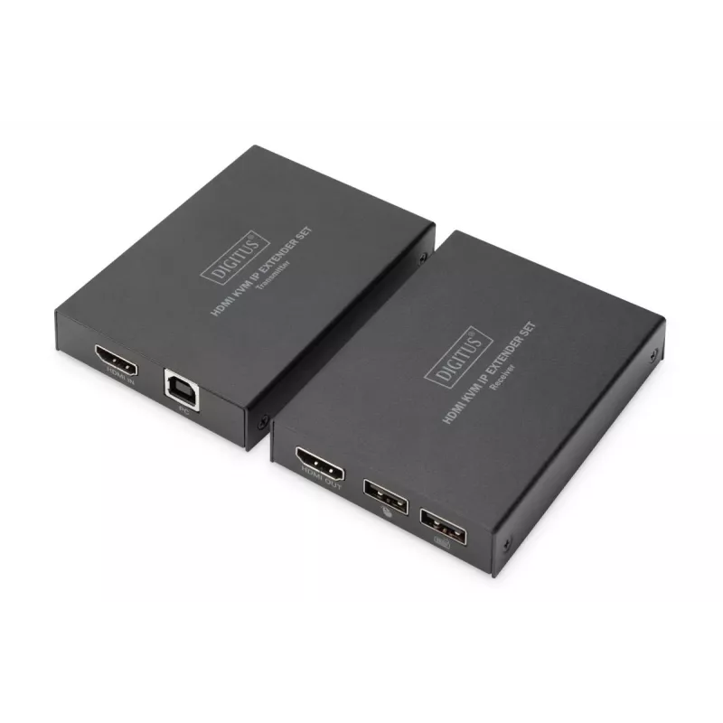 Trasmettitore e ricevitore AV, Digitus, set extender HDMI KVM IP, 1920 x 1200 pixel, 150 m
