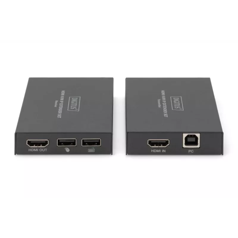 Trasmettitore e ricevitore AV, Digitus, set extender HDMI KVM IP, 1920 x 1200 pixel, 150 m