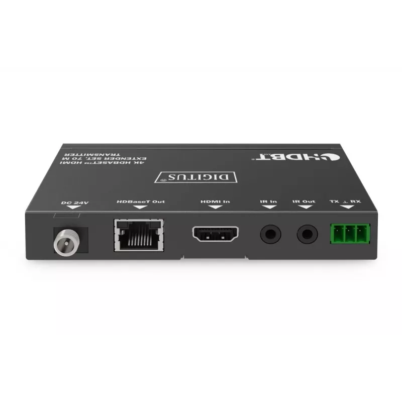 Set extender HDBaseT 4K DIGITUS 70 m PoC RS232 IR nero