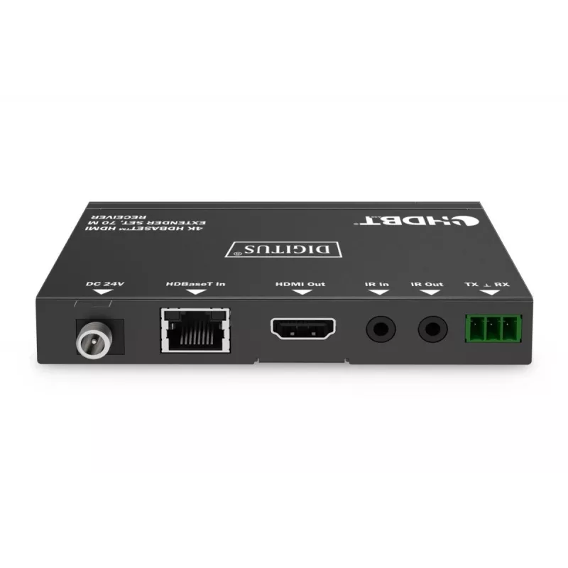Set extender HDBaseT 4K DIGITUS 70 m PoC RS232 IR nero