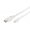 Cavo di collegamento DisplayPort DIGITUS, Mini DP - DP M/M, 2 m con blocco, conforme DP 1.1a, bianco