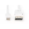 Cavo di collegamento DisplayPort DIGITUS, Mini-DP - DP connettore/connettore, 3 m con blocco, conforme DP 1.1a, bianco
