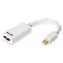 Cavo adattatore DisplayPort DIGITUS ASSMANN, Mini DP - HDMI Type-A M/F, 15 cm compatibile DP 1.1a, CE bianco