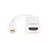 Cavo adattatore DisplayPort DIGITUS ASSMANN, Mini DP - HDMI Type-A M/F, 15 cm compatibile DP 1.1a, CE bianco