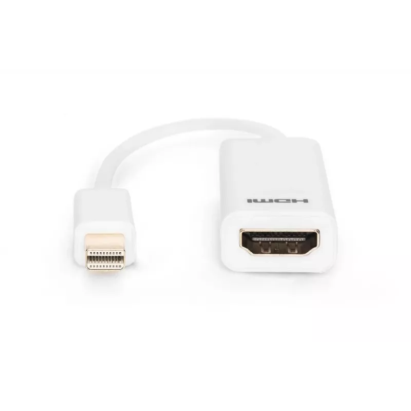 Cavo adattatore DisplayPort DIGITUS ASSMANN, Mini DP - HDMI Type-A M/F, 15 cm compatibile DP 1.1a, CE bianco