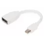 Cavo adattatore DisplayPort DIGITUS, Mini DP - DP M/F, 0,15 m, conforme DP 1.2, bianco