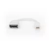 Cavo adattatore DisplayPort DIGITUS, Mini DP - DP M/F, 0,15 m, conforme DP 1.2, bianco