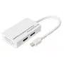 DIGITUS DB-340509-002-W adattatore da Mini DisplayPort a DisplayPort/HDMI/DVI, 1080p/60 Hz, 0,2 m, bianco