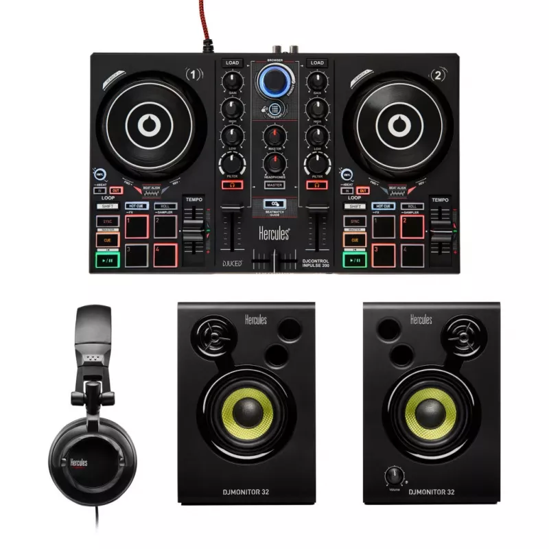 Hercules DJLearning Kit sistema vinile digitale (DVS) scratcher nero