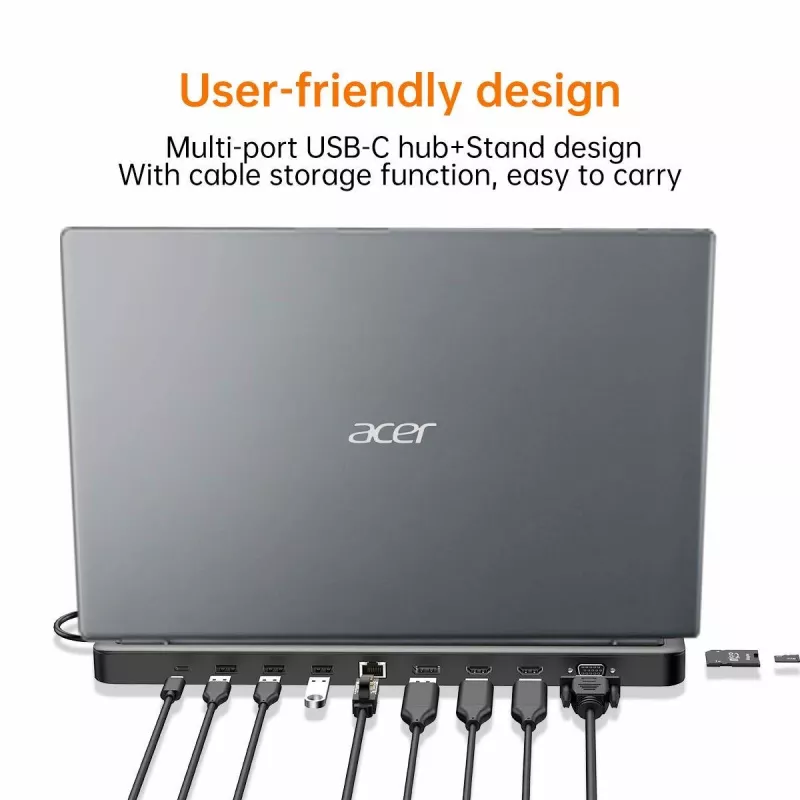 Acer 13-in-1 Type-C Minidock con filo USB 3.2 Gen 1 nero
