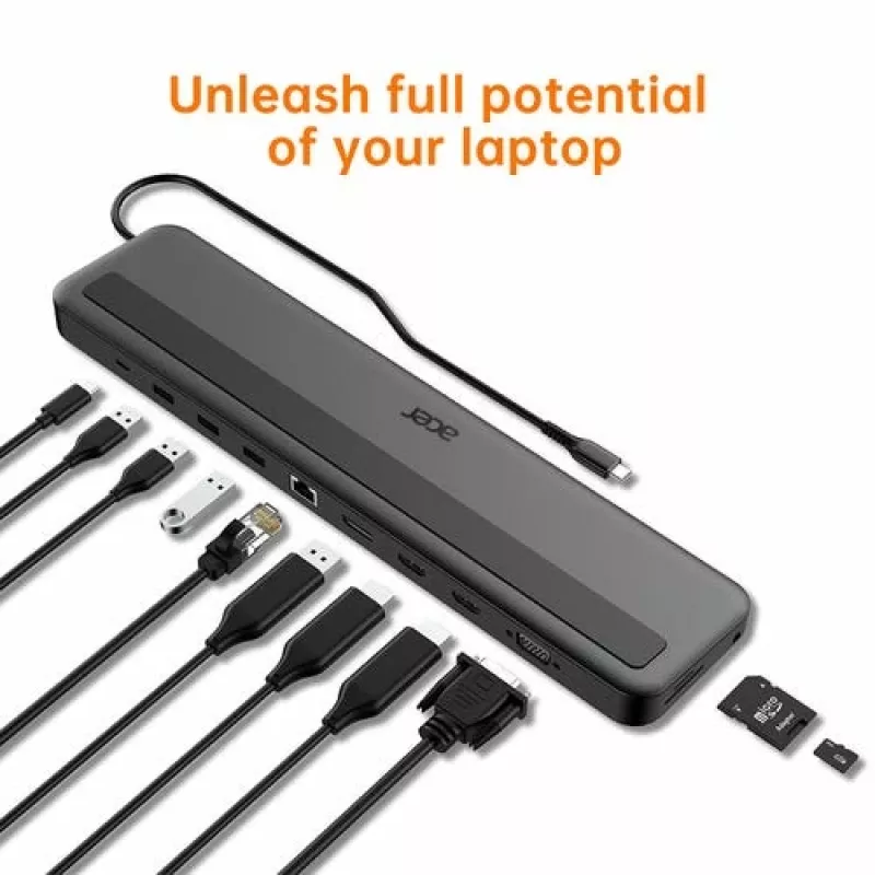 Acer 13-in-1 Type-C Minidock con filo USB 3.2 Gen 1 nero