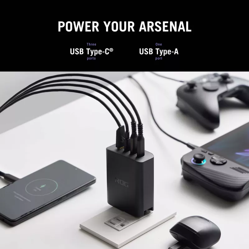 ASUS ROG 140W USB-C GaN universale nero AC ricarica rapida per interni