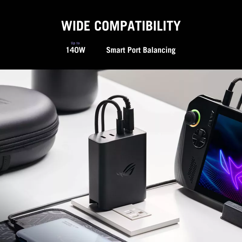 ASUS ROG 140W USB-C GaN universale nero AC ricarica rapida per interni