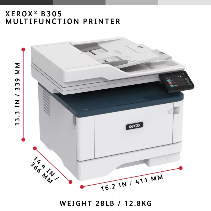 Xerox B305 A4 38ppm wireless duplex copia/stampa/scansione PS3 PCL5e/6 2 vassoi 350 fogli
