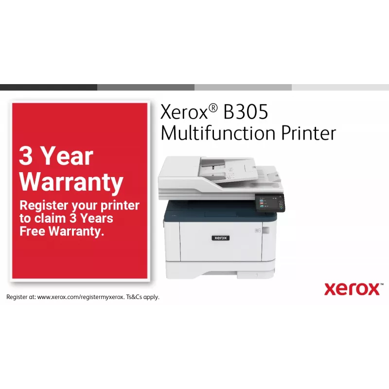 Xerox B305 A4 38ppm wireless duplex copia/stampa/scansione PS3 PCL5e/6 2 vassoi 350 fogli