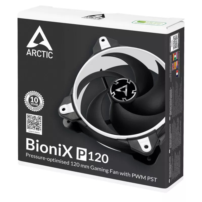 ARCTIC BioniX P120 (bianco) – ventola gaming 120 mm a pressione ottimizzata con PWM PST