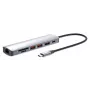 Dock/hub USB-C Manhattan con lettore di schede, porte (x5): Ethernet, HDMI, USB-A (x2) e USB-C, con Power Delivery (PD) 100 W – richiede alimentatore USB-C esterno (non incluso). Alimentato via USB (nessun alimentatore esterno necessario) se PD non viene utilizzato