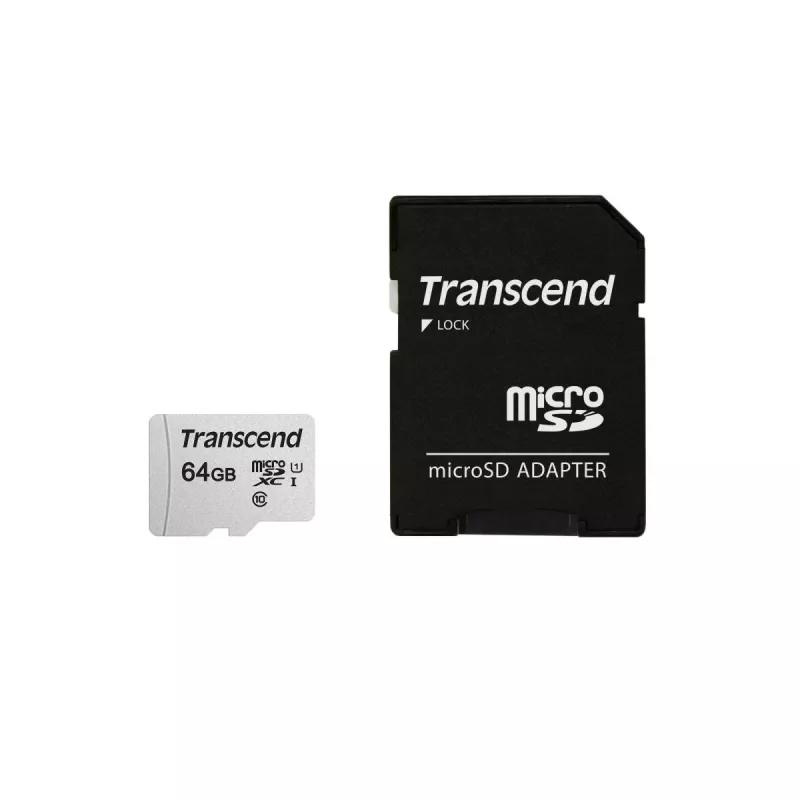 TRANSCEND scheda Micro SDXC 300S 64 GB UHS-I U1 con adattatore