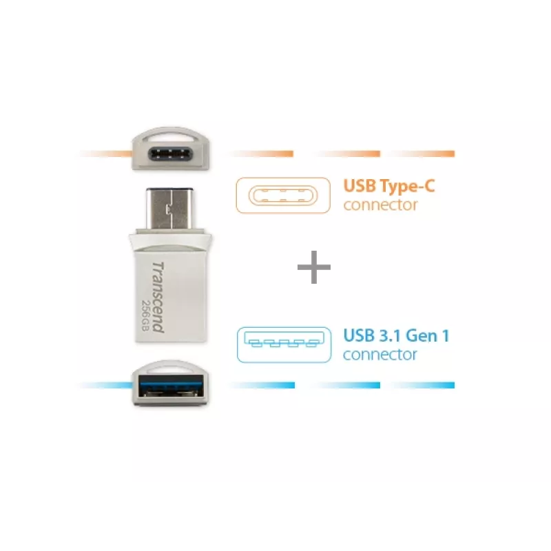 Transcend Jetflash 890 - 256GB Chiavetta USB - USB 3.1 / Type-C