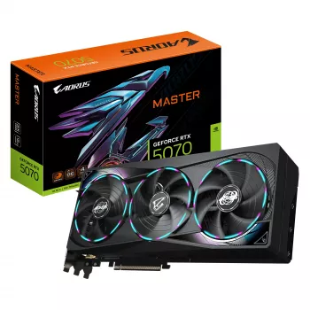 Scheda grafica GIGABYTE AORUS GeForce RTX 5070 MASTER 12G - 12GB GDDR7, 192bit, PCI-E 5.0, 2715 MHz clock del core, 3 x DP 2.1a, 1 x HDMI 2.1b, NVIDIA DLSS 4, GV-N5070AORUS M-12GD
