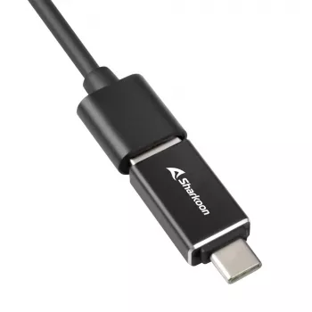 SHARKOON Hub USB - 3 porte USB 3.2 Gen 1 in alluminio + Ethernet nero
