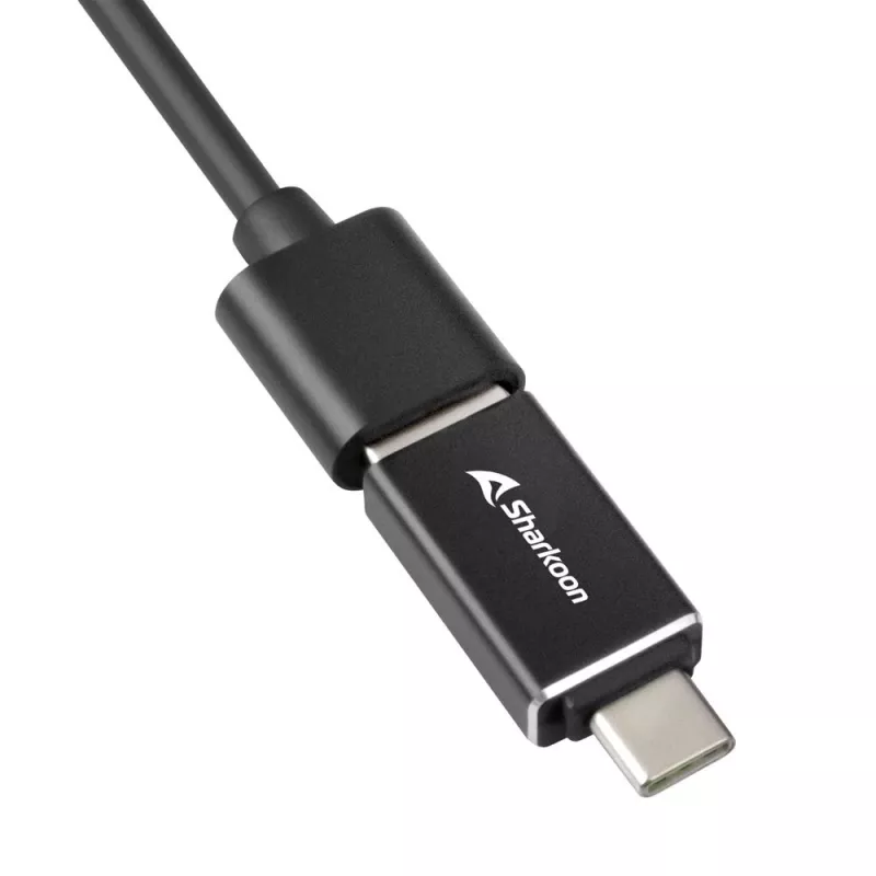 SHARKOON Hub USB - 3 porte USB 3.2 Gen 1 in alluminio + Ethernet nero