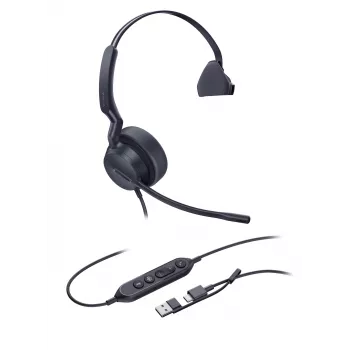 Yealink UH44 Mono Teams cuffie USB-C/A, con filo, 20 - 20000 Hz, ufficio/call center, 127 g, cuffie, nero