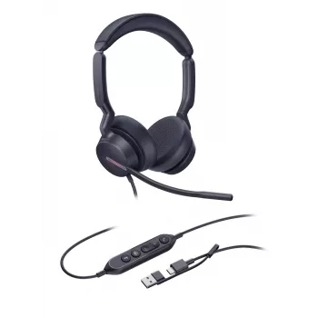 Yealink UH46 Dual Teams cuffie USB-C/A, con filo, 20 - 20000 Hz, ufficio/call center, 166 g, cuffie, nero