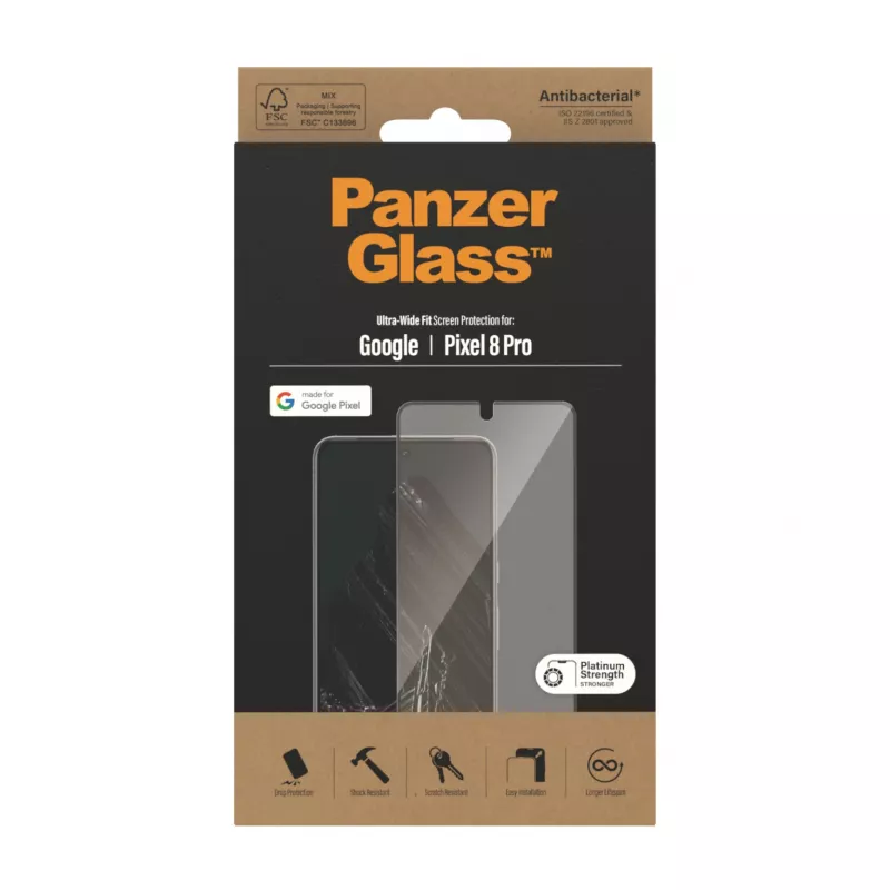 PanzerGlass® protezione schermo Google Pixel 8 Pro | Ultra-Wide Fit