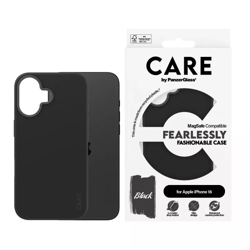 PanzerGlass CARE™ by ® custodia nero compatibile MagSafe iPhone 16