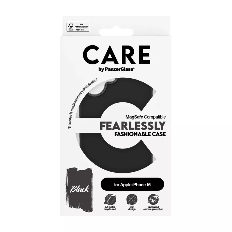 PanzerGlass CARE™ by ® custodia nero compatibile MagSafe iPhone 16