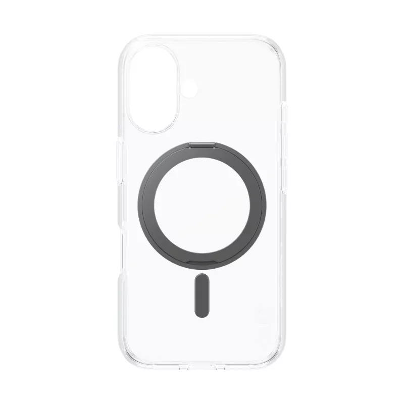 PanzerGlass CARE™ by ® custodia trasparente con kickstand nero e MagSafe iPhone 16