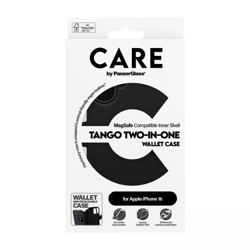 PanzerGlass CARE™ by ® Tango 2-in-1 Wallet Case con MagSafe iPhone 16