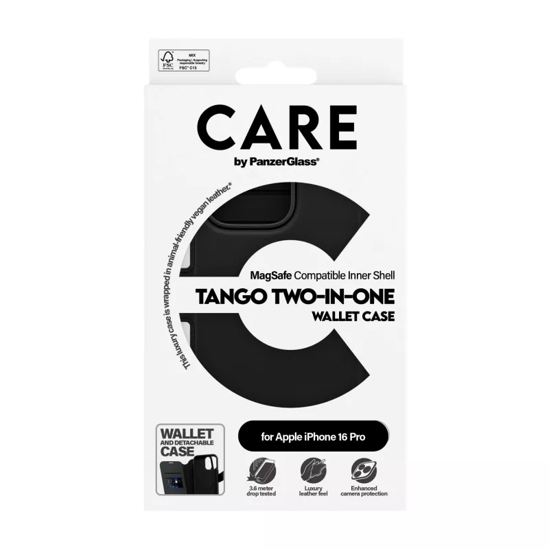 PanzerGlass CARE™ by ® Tango 2-in-1 Wallet Case con MagSafe iPhone 16 Pro