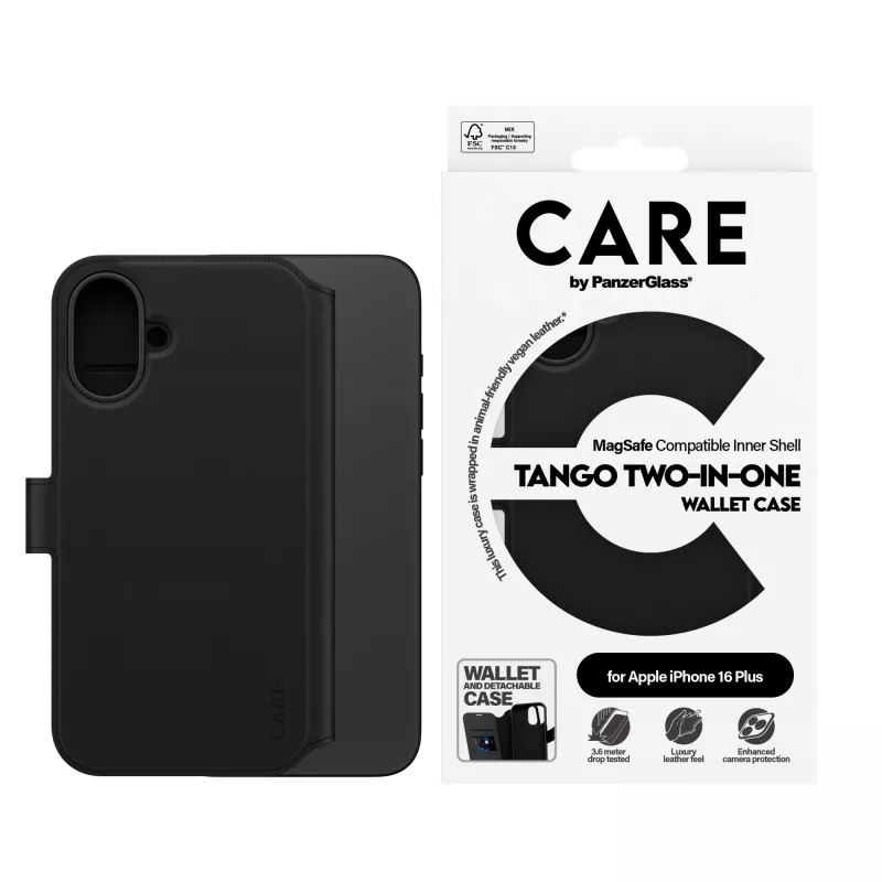 PanzerGlass CARE™ by ® Tango 2-in-1 Wallet Case con MagSafe iPhone 16 Plus