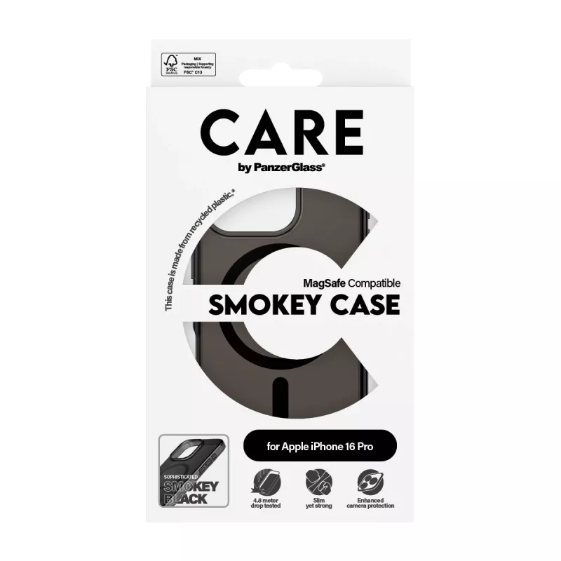 Cover PanzerGlass CARE by Flagship Case Urban Combat Smokey w. Nero MagSafe iPhone '24 6.3 inch Pro