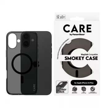 PanzerGlass CARE™ by ® Urban Combat Case Smokey con nero MagSafe iPhone 16 Plus