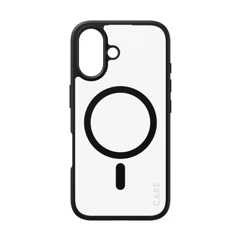 PanzerGlass CARE™ by ® Urban Combat custodia trasparente con cornice nera e MagSafe iPhone 16