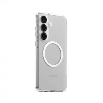 PanzerGlass CARE™ by ® Urban Combat custodia, trasparente, con bianco, compatibile Qi per Samsung Galaxy S25+