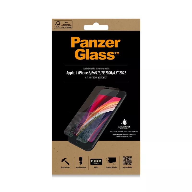 PanzerGlass ® protezione display iPhone 8 | 7 | 6s | 6 | SE (2020/2022) | Standard Fit