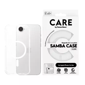 PanzerGlass CARE™ by ® Samba custodia trasparente con bianco compatibile Qi iPhone 17e | 16e