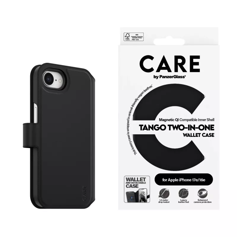 PanzerGlass CARE™ by ® Tango 2-in-1 Wallet Case con Qi iPhone 17e | 16e