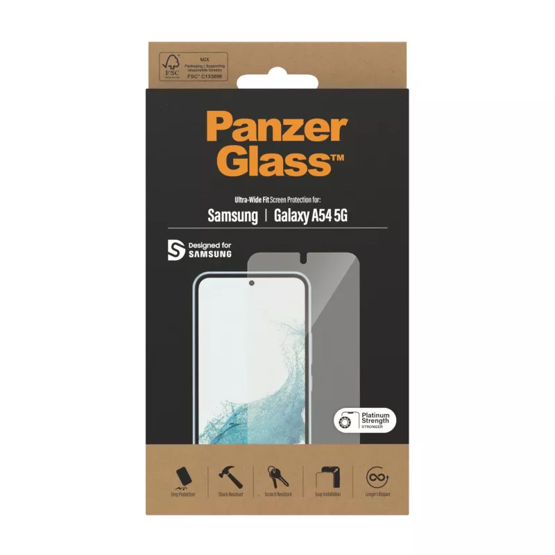 PanzerGlass ® pellicola protezione display Samsung Galaxy A54 5G | Ultra-Wide Fit