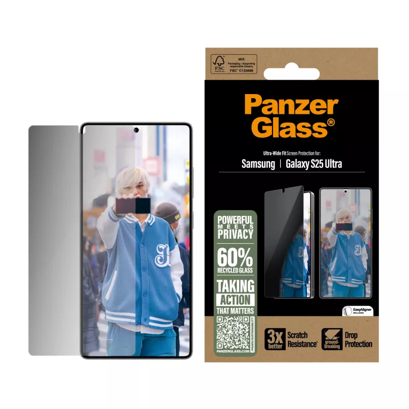 PanzerGlass ® pellicola protettiva display privacy Samsung Galaxy S25 Ultra | Ultra-Wide Fit