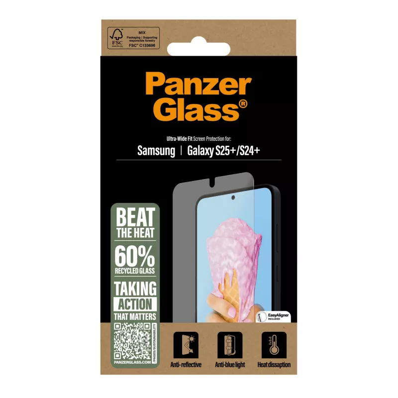 PanzerGlass ® protezione schermo All-in-One Samsung Galaxy S25+ | S24+ | Ultra Wide Fit