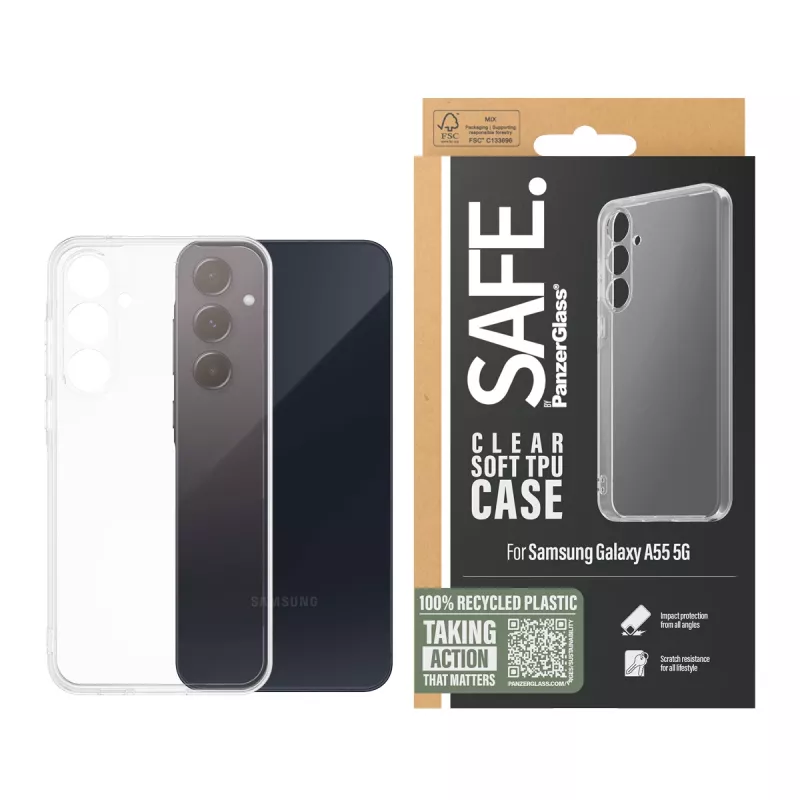 PanzerGlass SAFE. by ® custodia TPU Samsung Galaxy A55 5G | trasparente