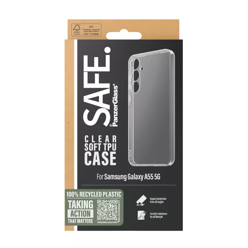 PanzerGlass SAFE. by ® custodia TPU Samsung Galaxy A55 5G | trasparente