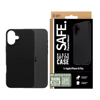 PanzerGlass SAFE. by ® TPU Case nero iPhone 16 Plus