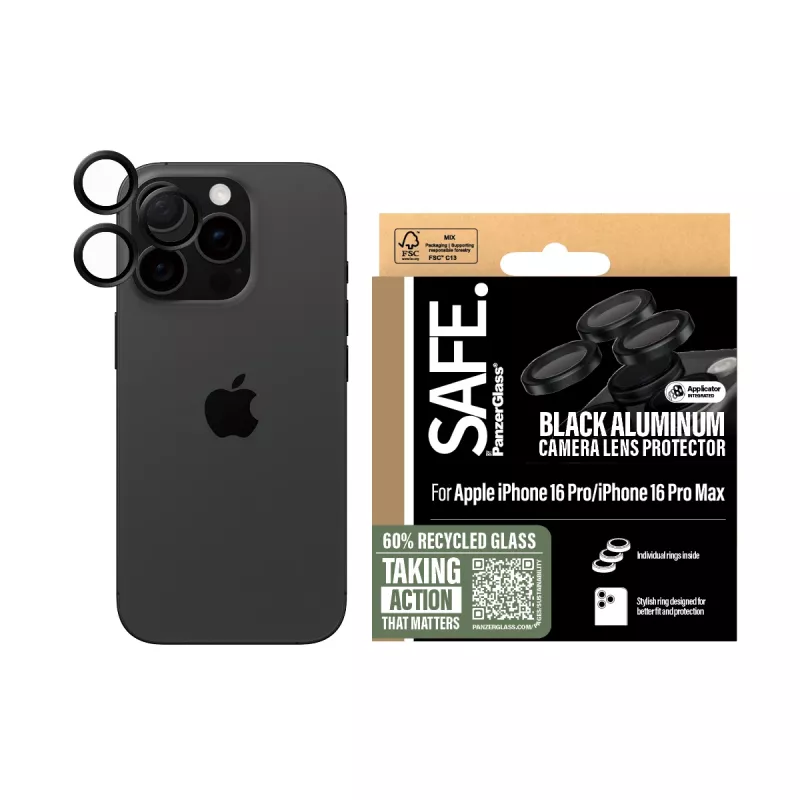 PanzerGlass SAFE. by ® protezione obiettivo fotocamera nero iPhone iPhone 16 Pro | 16 Pro Max