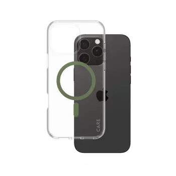 PanzerGlass CARE™ by ® Urban Combat Case trasparente con MagSafe verde per iPhone 16 Pro Max